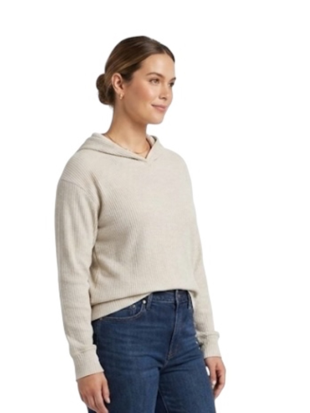 Aritzia The Group Rubi Ribbed Hoodie XS Gray Soft Girl Athleisure Cozy Luxury